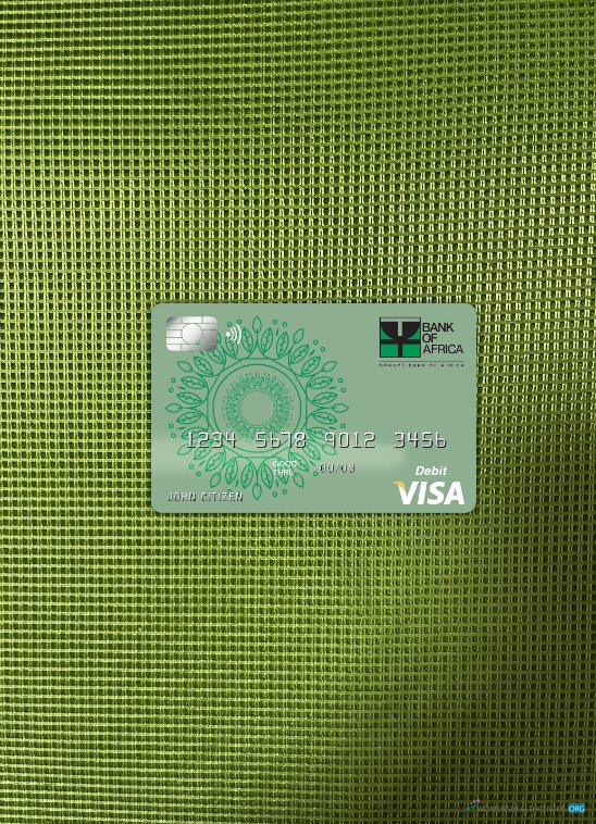 Download Benin bank of Africa visa card photolook front Photoshop template